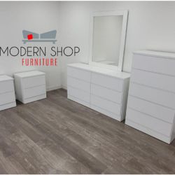 Dresser Whit Mirror , Chest And Two Nightstands✌ Cómoda Con Espejo Gavetero Y Dos Mesitas De Noche