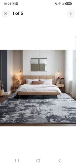 8x10 Modern Washable Area Rug Charcoal Gray NEW Open Box Factory Plastic Wrap