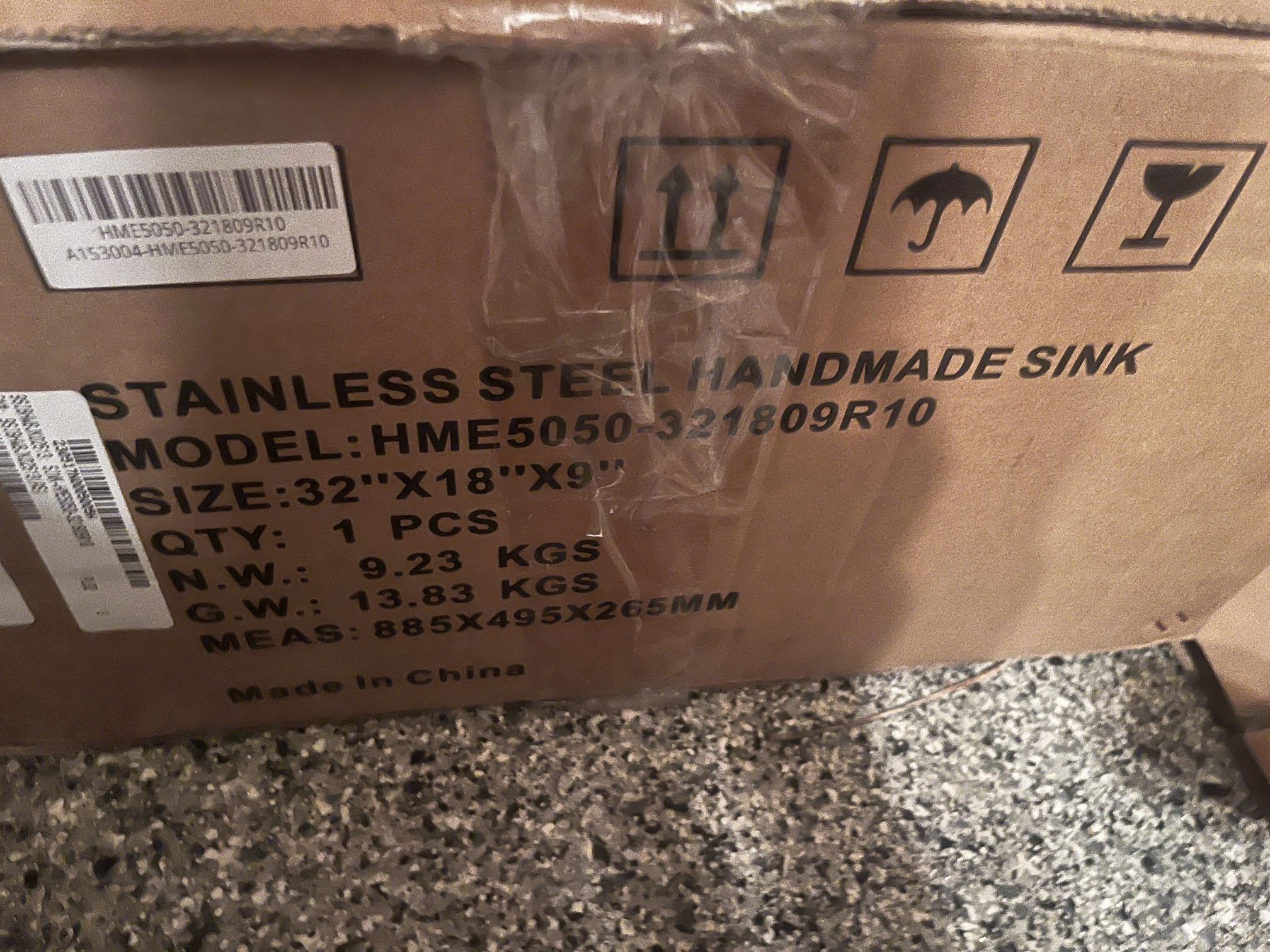 32in staiess steel handmade sink