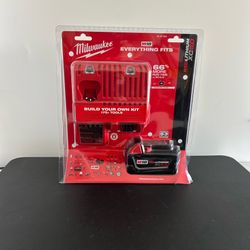 $100 NEW Milwaukee Starter Kit (5.0Ah 18-Volt Battery + Dual Standard Charger)