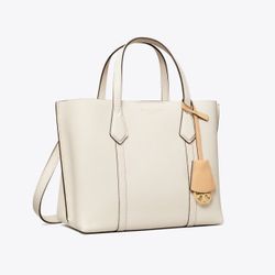 Tory Burch Perry Small Triple Compartment Tote Crossbody Bag In Ivory