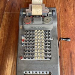 Vintage Victor Hand Crank Manual Calculator Adding Machine
