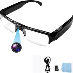 Camera Glasses Video Recording Glasses HD 1080P Wearable Glasses for Outdoor Sports, Meeting, Driving, Hiking, Riding, Fishing (32G Card Included)