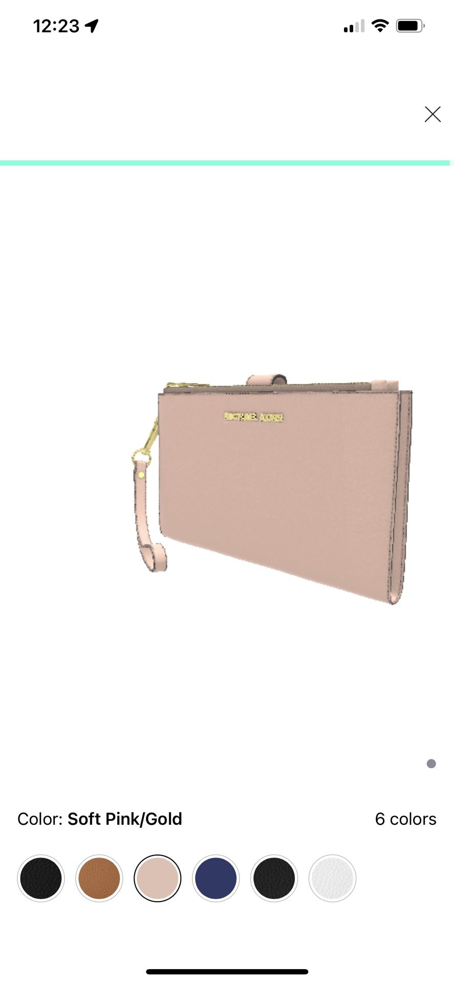 Adel Double Zip Pebble Leather Phone Wristlet