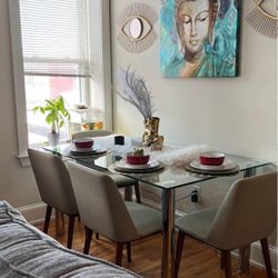 Table and 4 Chairs Set