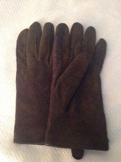 Thinsulate brown suede ladies gloves w/ fleece lining medium