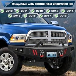 Front Bumper w/ Winch Plate &LED Lights For 2010-2018 Dodge Ram 2(contact info removed)HD