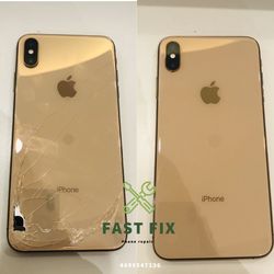 iPhone X cracked back glass