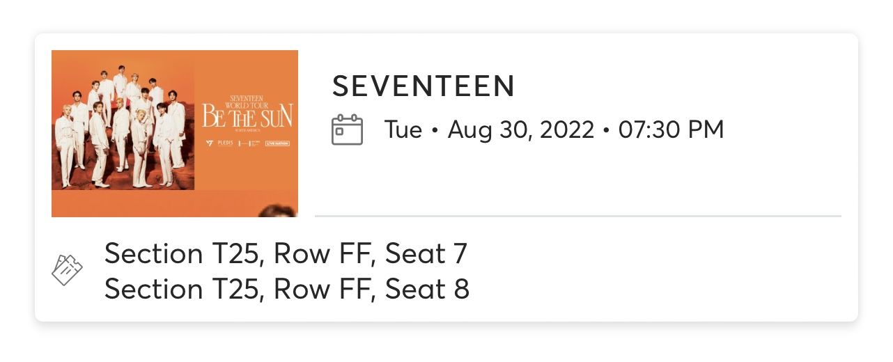 Seventeen Concert Tickets