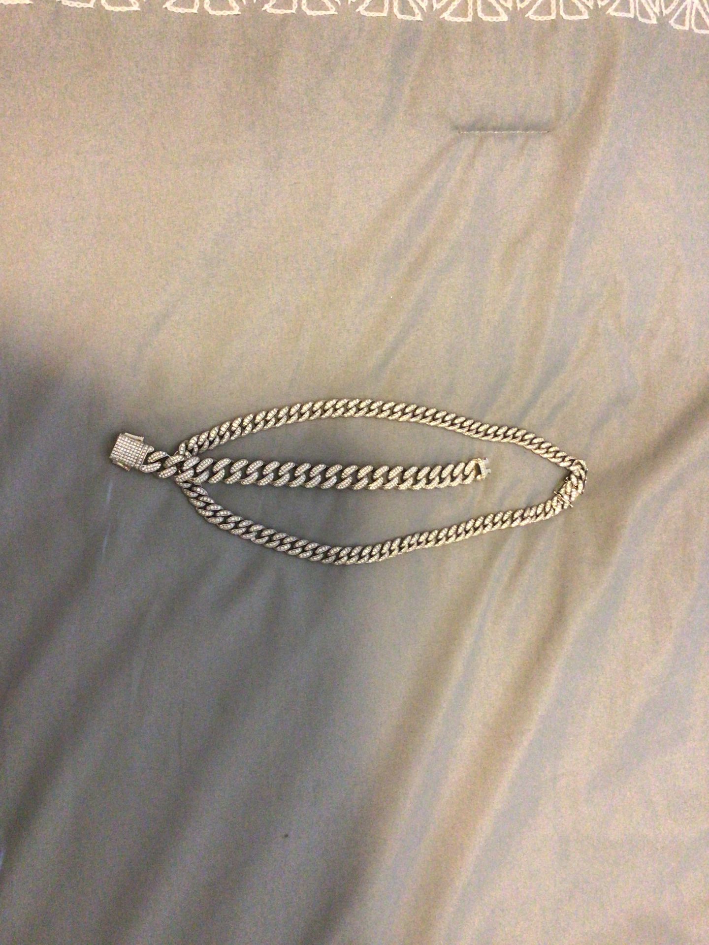 Brand New never used Cuban link Real Silver set for sale for 700
