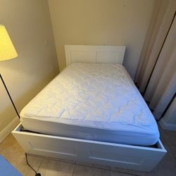 Queen Size Bed With Storage  - Ikea Brinnes