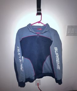 Pre Owned Supreme Speedway Half-Zip Sweatshirt - Navy Blue Size Large