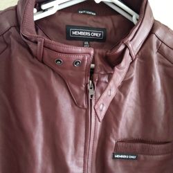Members Only Burgundy Leather Jacket