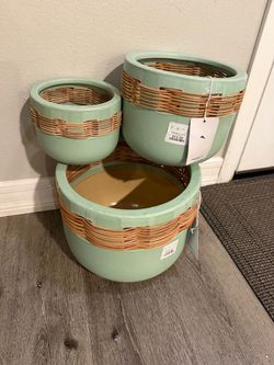 Ceramic 3pc planter set