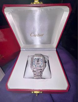 Blue iced out watch