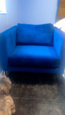 Blue Velvet Accent Chair