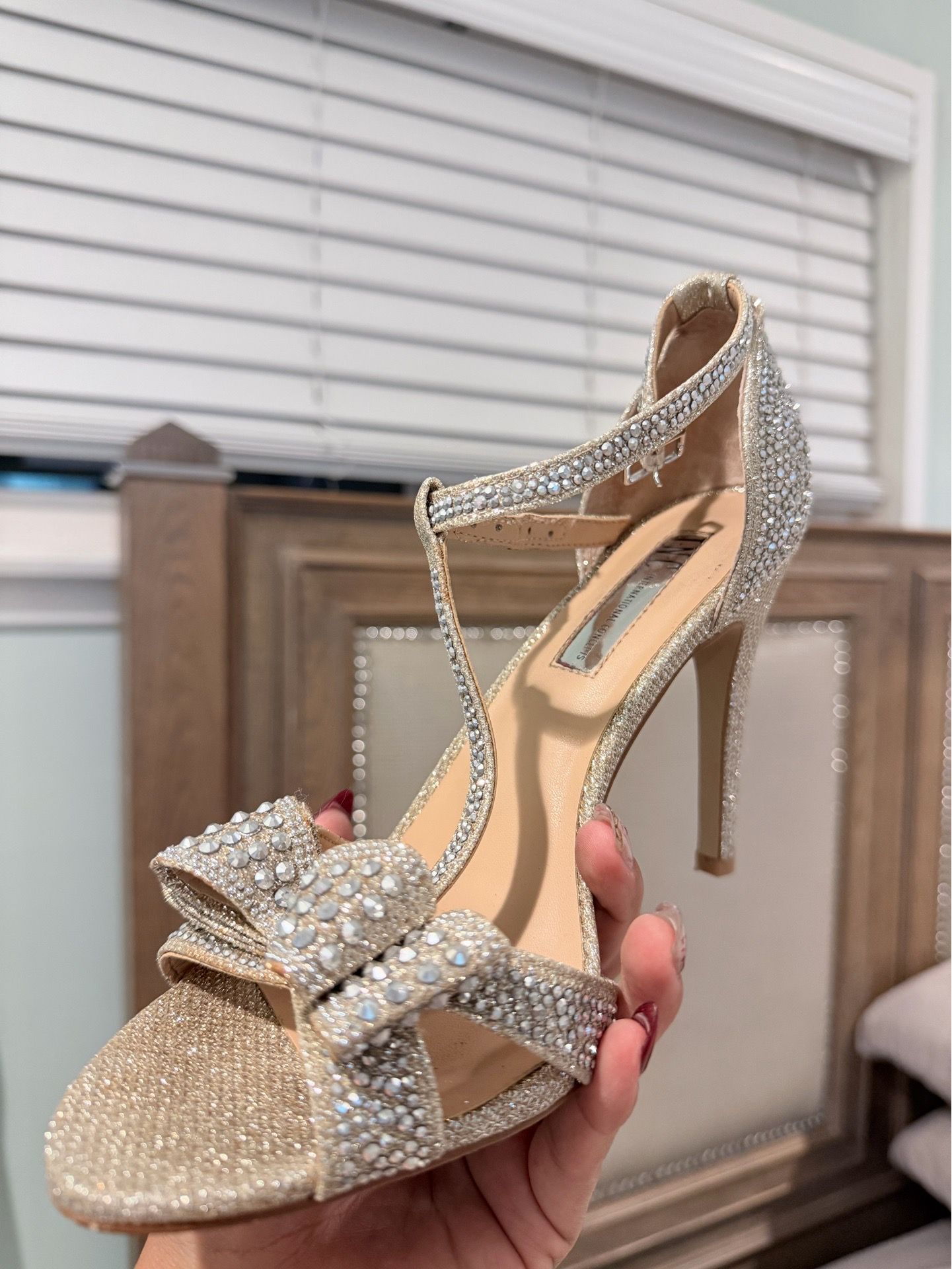 Silver bling high heels size 7