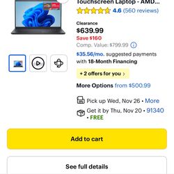 Dell - Inspiron - 15.6" 2K Touchscreen Laptop - AMD Ryzen 7