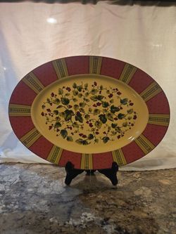 Vintage Waverly Garden Room "Floral Manor" 14.5” Oval Serving Platter