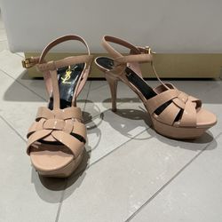YSL Tribute Patent Leather 105mm Sandals