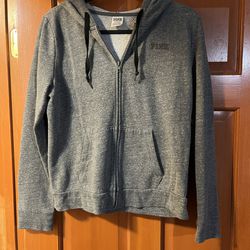 Gray PINK Zip Up Sweatshirt