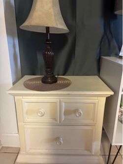White real wood night stand