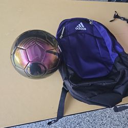 Adidas Soccer Backpack With Size 4 Ball