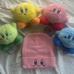 Kirby Plush Stuffed Toy And Beanie Bundle Set