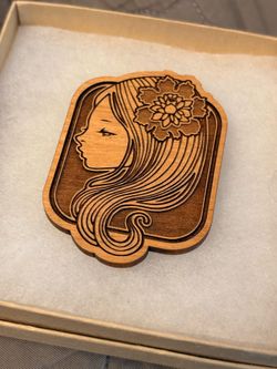Rare Audrey Kawasaki Limited edition Wood brooch