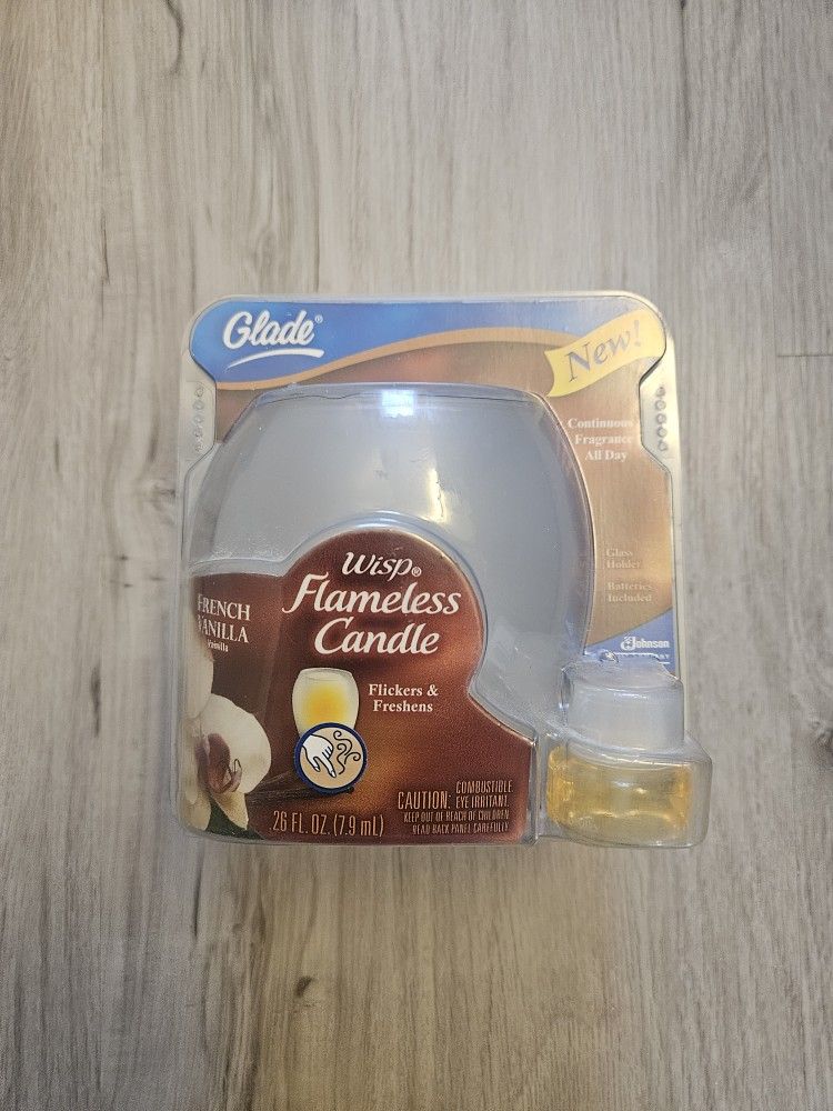 Glade Wisp Flameless Candle FRENCH VANILLA Scent RARE