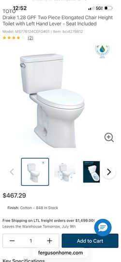 Toto toilet used