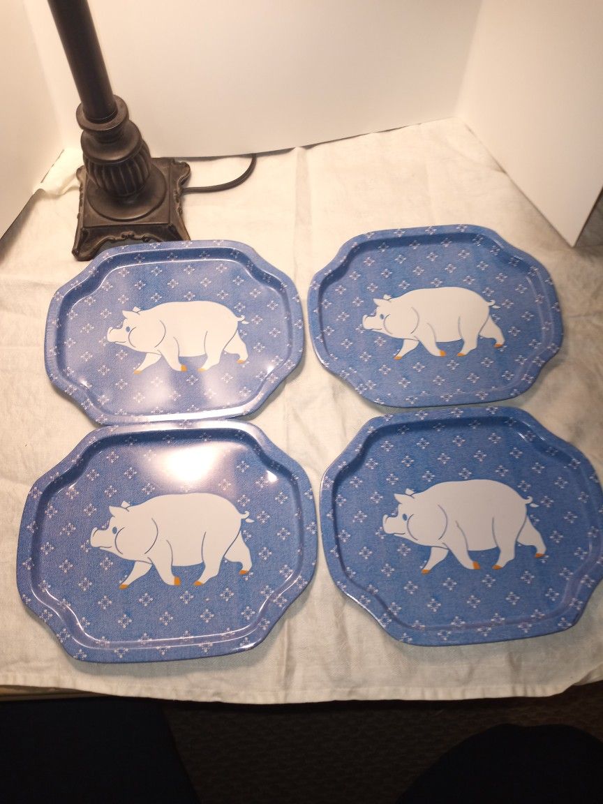 Vintage Pig Snack Trays/ Trinket Tray