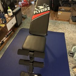 FLYBIRD Adjustable Weight Bench with Headrest, Foldable Workout Bench for Home Gym 