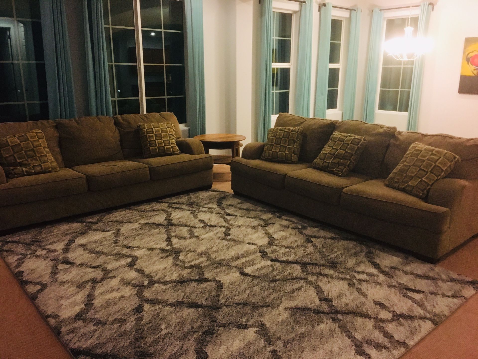 Two Couches with 6 matching Pillow