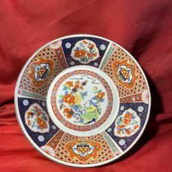 Large Porcelain Bowl Art Flowers