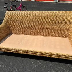 Natural Wicker Couch