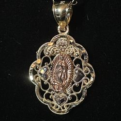 14kt Gold Virgin Mary Pendant