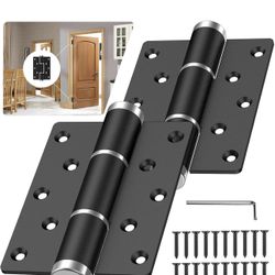 5 "self Closing Door Hinges, Automatic Closing Door Hinge, Spring Hinge, Hydraulic Buffer, 175° one-Way Internal Opening, Space Aluminum Alloy, Adjust
