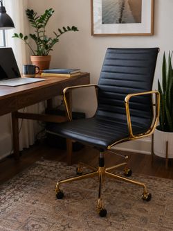 Black & Gold modern executive office chair