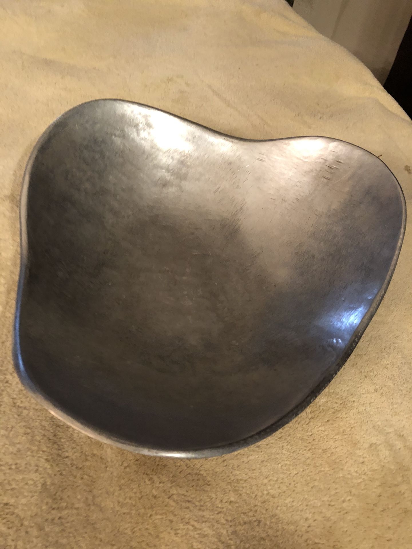 Gux Beautiful Hammered Aluminum signed dish