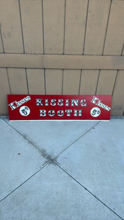 Pressed Wood Kissing Booth Sign