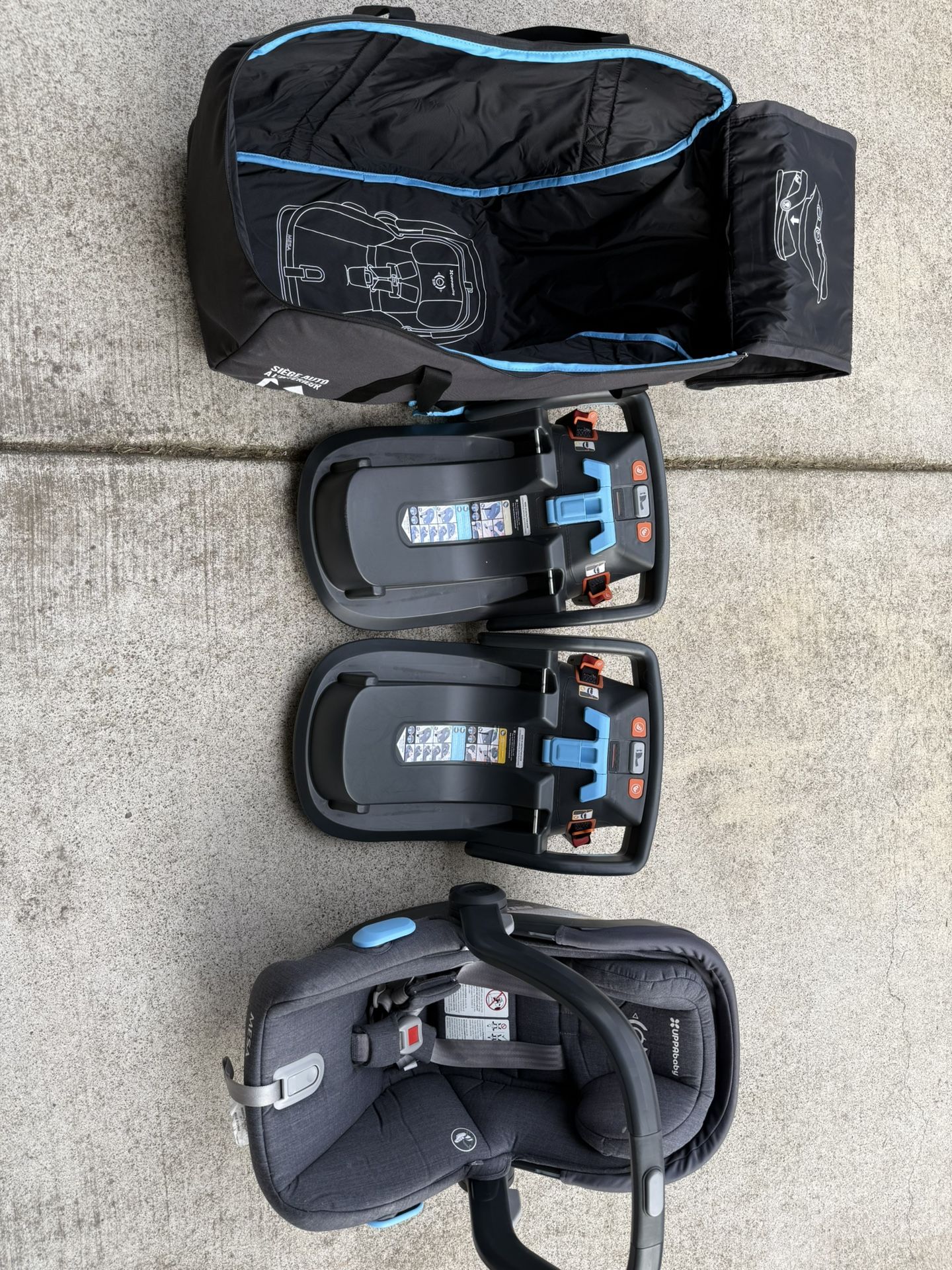 Uppababy Car Seat With 2 Bases And Travel Bag