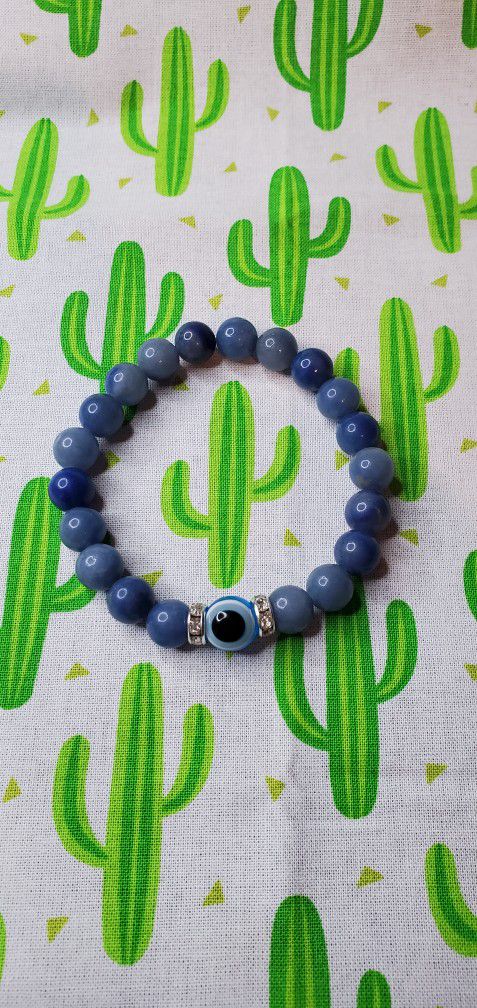 🧿 Evil Eye 🧿 Blue Quartz 💎 NEW Bracelet 📿 OSXL 