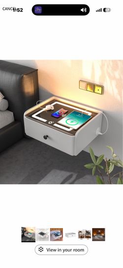 New Floating nightstand with wireless charging