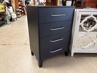 Black Modern 4-Drawer Petite Dresser