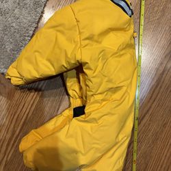 Muttluks Four Legged Nylon Reversible Dog Snow Suit, Size 14 Small Yellow/