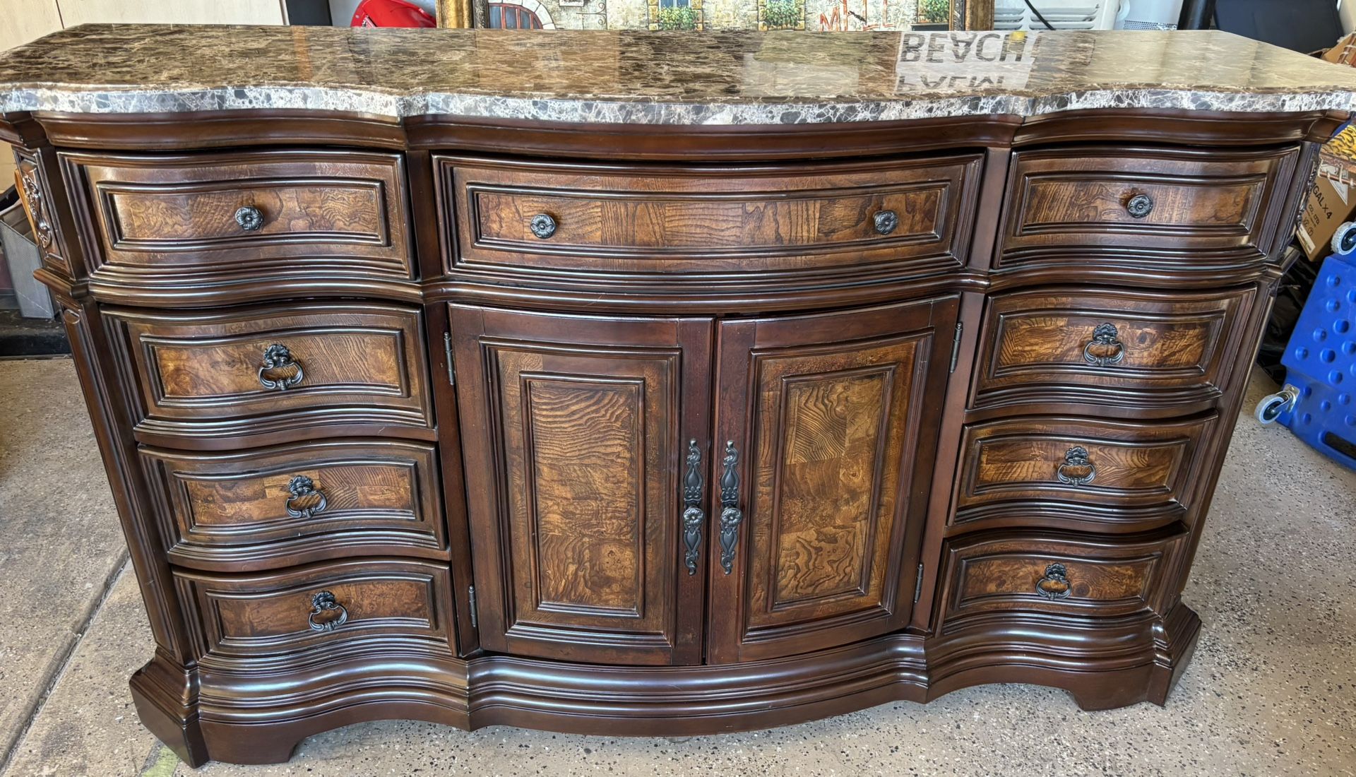 Heavy Marble Dresser. Solid Wood