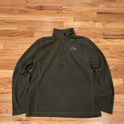 Green north face quarter sweater zip size medium 