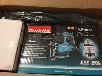MAKITA LXT CORDLESS COMBINATION HAMMER 18V LITHIUM ION BRUSHLESS 1” ROTARY HAMMER KIT (ACCEPTS -SDS.PLUS BITS W/HEPA VACUUM ATTACHMENT) ITEM #XRH011TX