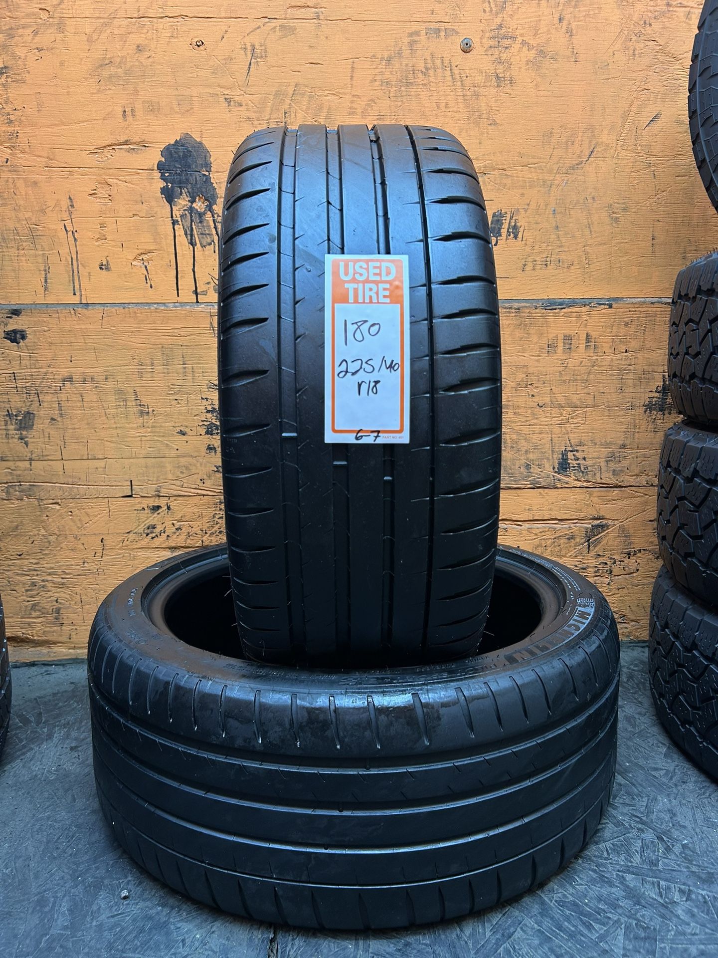 225/40R18 Michelin Pilot Sport 4s Full Pair of 2 Tires